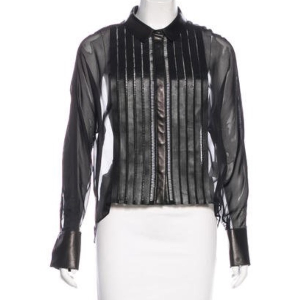 John Richmond silk leather blouse